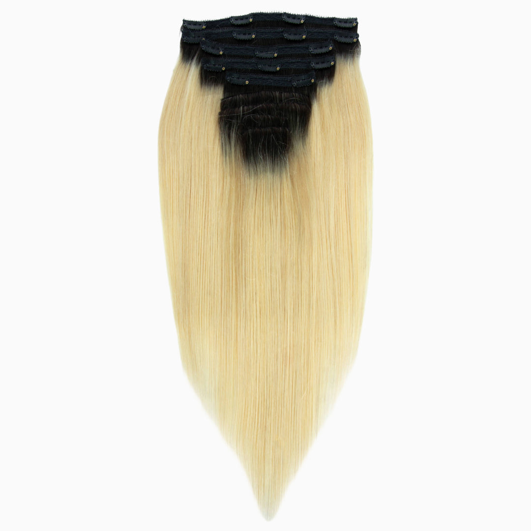 Dark Roots Blonde Silky Straight - InVisiRoot® Clip-ins