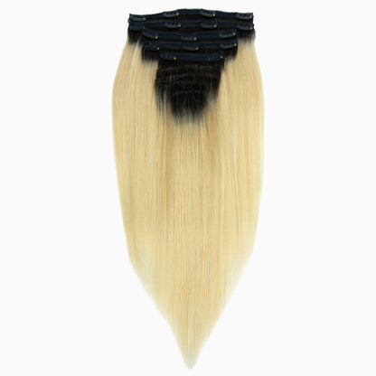 Dark Roots Blonde Silky Straight - InVisiRoot® Clip-ins