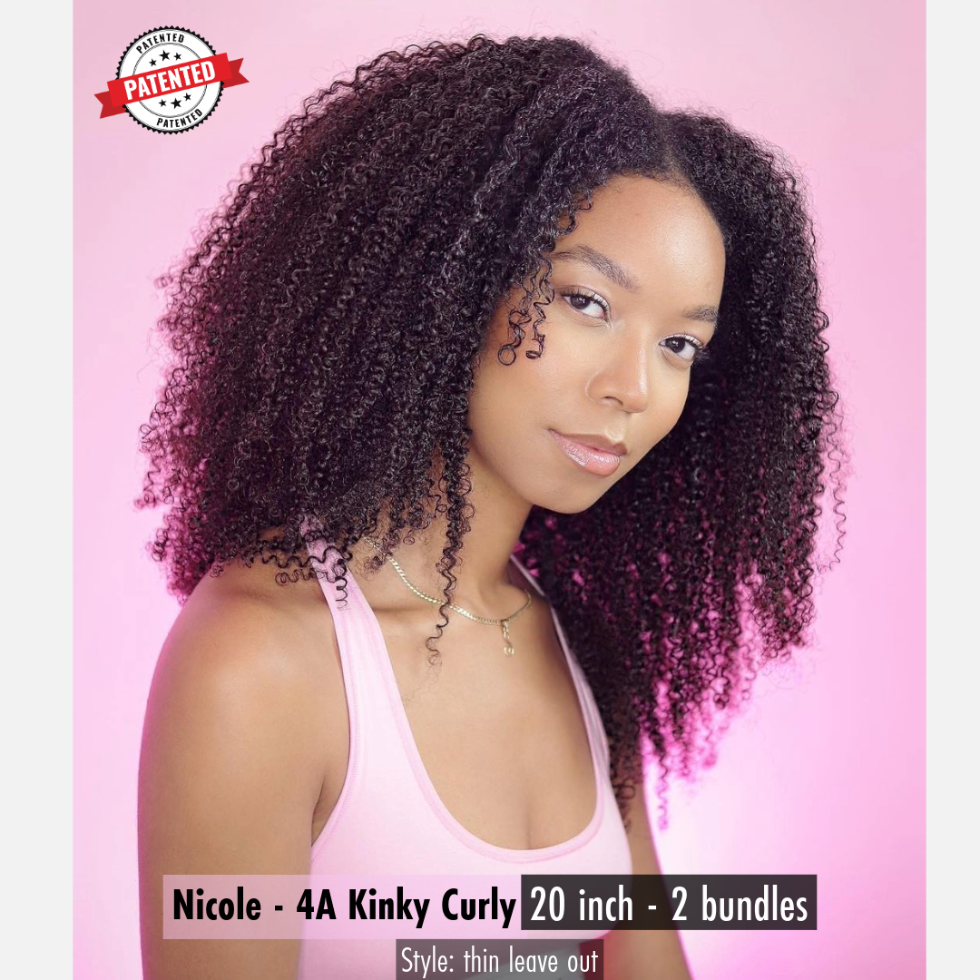 Nicole 4A Kinky Curly - InVisiRoot® Clip-in